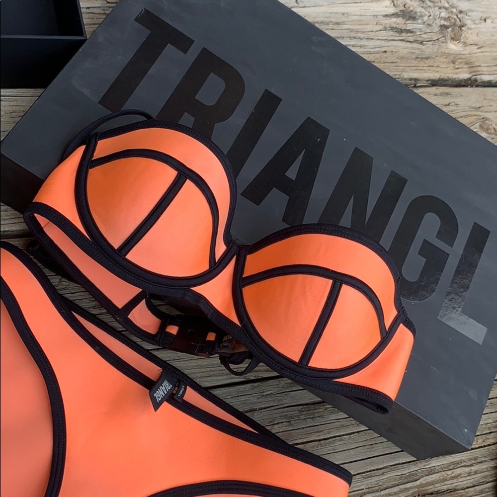 Bright Orange Triangl gently used bathing suit